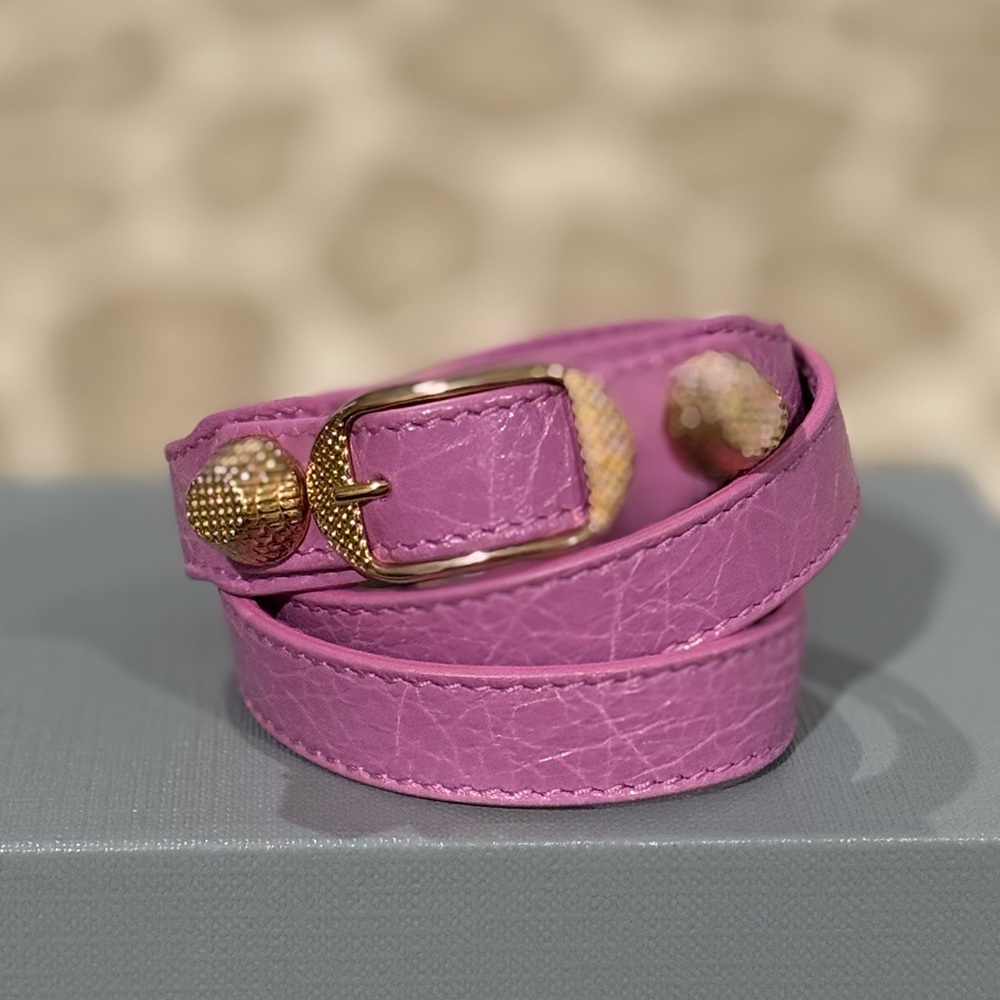 New $400 Balenciaga Pink Bracelet with Gold